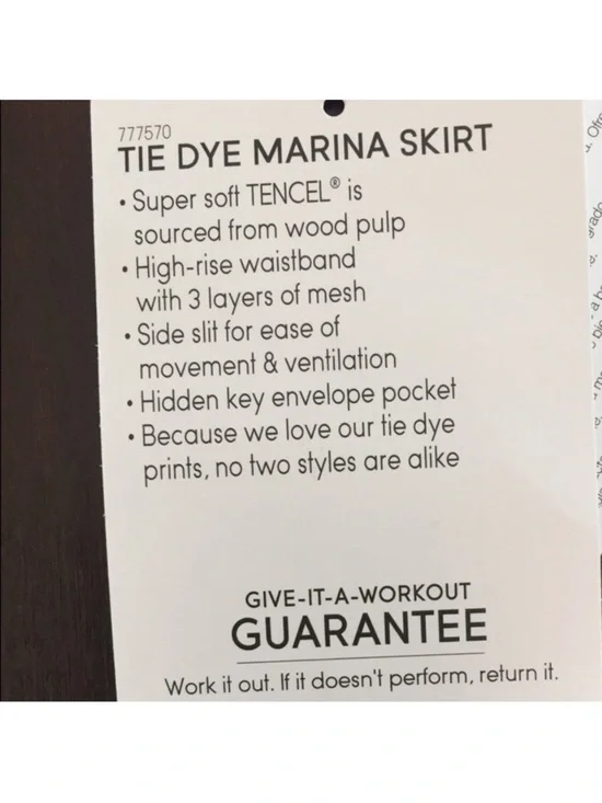 Athleta Navy and White Tie-Dye Maxi Skirt with Side Slit Size Small - Picture 4 of 6